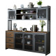 Industrial style wrought iron partition cabinet solid wood home restaurant