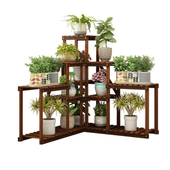 Balcony flower shelf indoor multi-layer solid wood room living storage rack succulent pothos flower pot rack rack ພືດຄົວເຮືອນ