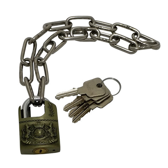 加长链条锁304不锈钢室外防水链子锁自行车电瓶车摩托车玻璃门锁