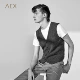 AEX Men Đơn giản Xám Fit Slim Áo len Vest Vest Vest - Lót