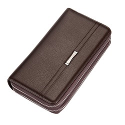 New men's wallet large -capacity business hand holding male soft leather leisure long wallet zipper handbag men's bag tide