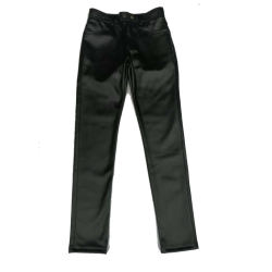 Shilin ສີດໍາ Motorcycle Pants Tight Leather Pants ຜູ້ຊາຍ Velvet ຂະຫນາດນ້ອຍຕີນລົດຈັກ pants Pants ຫນັງເກົາຫຼີ Slim Style Trendy