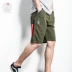 Mùa hè cá tính dây đeo quần short nam giới Nhật Bản Harajuku bf overalls thanh niên lỏng màu rắn năm quần quần ngủ nam Quần short
