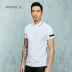 2 màu vuông trang trí áo polo mỏng Yuanben 020026 nam mùa hè kinh doanh giản dị áo thun cotton ngắn t shirt polo Polo