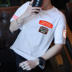 2018 mùa hè mới vòng cổ nam ngắn tay t- shirt Hàn Quốc t- shirt nửa tay áo xu hướng cá tính quần áo của nam giới Áo phông ngắn