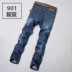 Quần jean nam thời trang Thanh niên giản dị Retro hoài cổ cao bồi nam dài Quần mỏng - Quần jean quần ống suông nam Quần jean