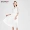 2018 yêu thỏ mùa hè của phụ nữ đơn giản trắng ngắn tay đầm chân váy tennis