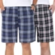 2 quần cotton mùa hè nam rộng kích thước trung niên kẻ sọc năm điểm quần short giản dị đồ ngủ quần lớn