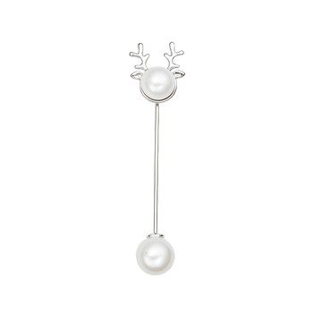 Deer head brooch ຂອງແມ່ຍິງ double-headed pearl fashionable ຕ້ານ exposure ເຄື່ອງປະດັບ versatile pin ປາກ Haoquan ເຄື່ອງປະດັບຊື່ rod rod ສີຮັກສາ pin