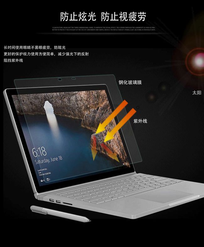 Microsoft máy tính bảng mới Surface3 pro3 / 4/5 kính cường lực cuốn sách bảo vệ màn hình cuốn sách phụ kiện
