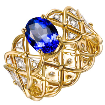 Haifanji jewelry high-end textured 5a tanzanite ring