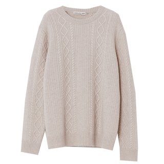 雪莲纯山羊绒衫男圆领套头纯色简约绞花加厚秋冬新款毛衣针织衫