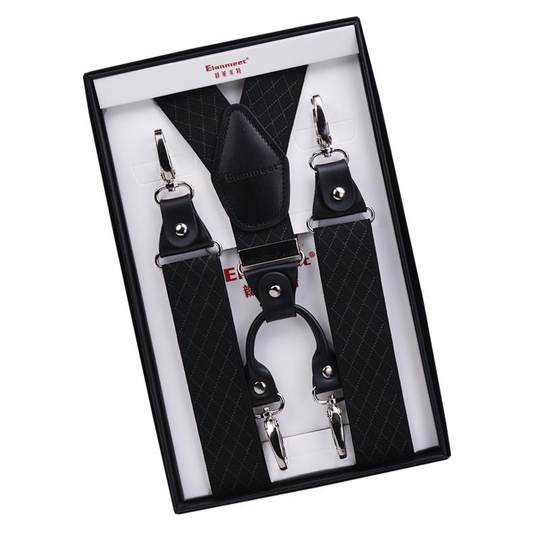 男士钩扣吊钩挂扣背带夹吊带加长西裤背带成人老人胖人松紧肩带