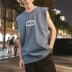 Áo thun nam mùa hè không tay phiên bản Hàn Quốc Loose Casual Nhật Bản đơn giản In chữ giả hai mảnh Vest nam mồ hôi áo ba lỗ nam cao cấp Lót