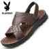 Playboy sandal nam 2018 hè mới giản dị bằng da thoáng khí giày đi biển mềm đế mềm nam trượt Sandal
