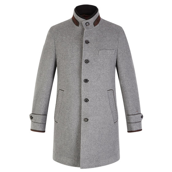 McGereden Autumn and Winter New Gray Wool Coat Men's Men's Medium Korean Edition Wool Waterproof D1060-03