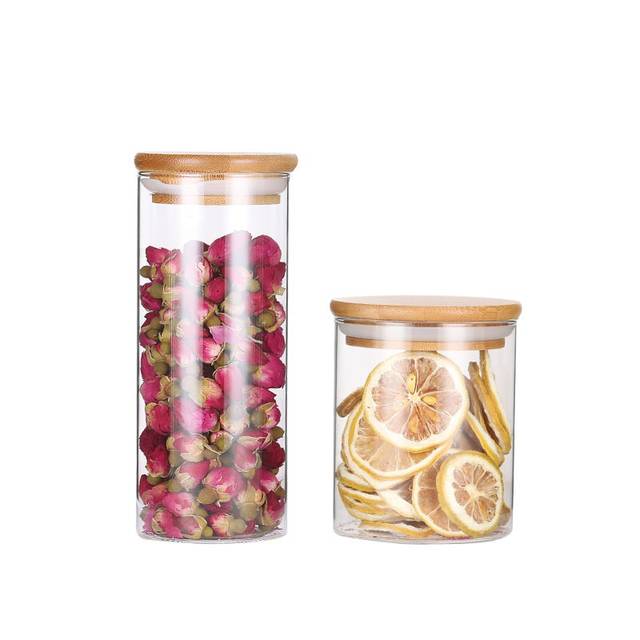 ໄມ້ໄຜ່ສູງຊາ borosilicate ຫມາກໄມ້ແຫ້ງເປັນຢາສະຫມຸນໄພກະປ໋ອງປະທັບຕາ