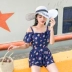 Áo tắm nữ bảo thủ che bụng thon gọn ba mảnh sinh viên Hàn Quốc nhỏ tươi cỡ lớn váy một mảnh quần cạp cao lò xo nóng - Bộ đồ bơi hai mảnh 	mẫu áo tắm 2 mảnh	 Bộ đồ bơi hai mảnh