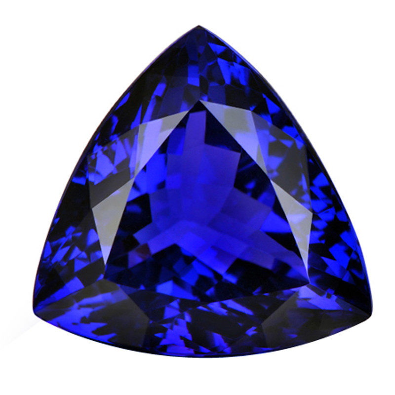 Deep sapphire loose stone ring ring surface fat triangle round triangle fat triangle can be processed into a pendant ring surface