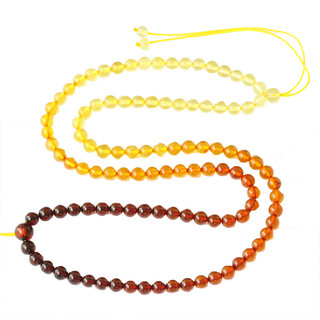 Natural amber beeswax lanyard necklace pendant rope for women