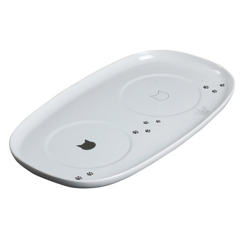 Pet food bowl ceramic tray anti-slip food grade silicone