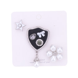 Xiaoxiangfeng Pearl Flower Badge Crystal Corsage ເກົາຫຼີ ເຄື່ອງປະດັບຂອງແມ່ຍິງປະດັບເພັດ Pin ເພັດເຕັມປ່ຽມຄໍ Pin Brooch