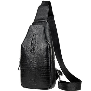 Genuine leather chest bag men's shoulder bag cowhide leather bag backpack