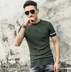 Mùa hè nam ngắn tay băng lụa áo len t-shirt vòng cổ đáy áo Slim nửa tay áo len mỏng nam Hàn Quốc phiên bản của thủy triều Áo len