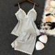 Đồ ngủ gợi cảm nữ mùa hè quai quần short váy ngắn tay mùa xuân và mùa thu nhà quần áo tụ tập với áo ngực áo ngực phù hợp với hai mảnh