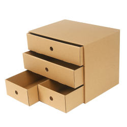 Creative Desktop Storage Box for Office and Students, Kraft Paper Multi-Layer A4 Paper Drawer, Freely Combinable File Organizer Box