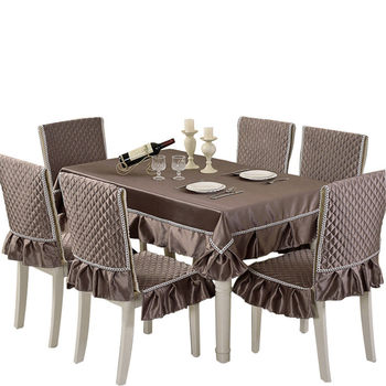 New fabric dining table cloth dining chair cushion seat cushion chair set large seat cushion backrest dining table cover dining table and chair set
