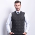 Áo len cổ điển Hengyuan Xiang áo len nam cổ chữ V trung niên áo len mùa thu và mùa đông không tay vest nam dày vest áo len hàn quốc Dệt kim Vest
