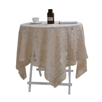 Tablecloth lace hollow Nordic ins ອິນ​ເຕີ​ເນັດ​ສະ​ເຫຼີມ​ສະ​ຫຼອງ​ໂທລະ​ພາບ​ຕູ້​ໂທລະ​ພາບ​ຕູ້​ກາ​ເຟ​ຕາ​ຕະ​ລາງ​ສີ່​ຫລ່ຽມ​ມົນ​ຕາ​ຕະ​ລາງ​ປະ​ເທດ​ເອີ​ຣົບ pastoral lace tablecloth