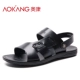Dép nam Aokang 2018 hè mới giản dị bằng da hở mũi đi biển đôi giày trẻ trung sử dụng giày thủy triều La Mã - Sandal dép đế cao nam