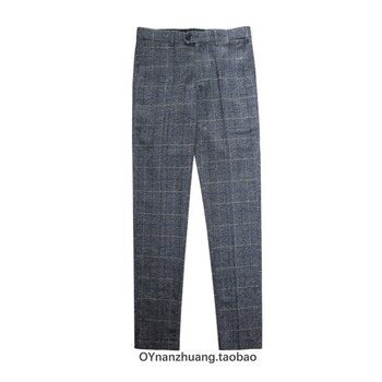 New Retro British Style Fashionable Business Gentleman Wrinkle-Free Plaid Slim-Fit Suit Trousers Men's Slim Casual Dress Pants