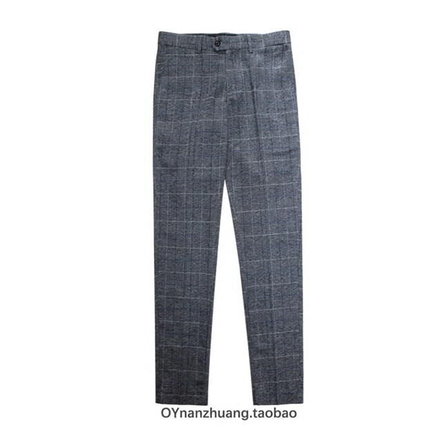 Retro British style business gentleman plaid casual trousers