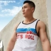 TOMATOPAPA gốc châu Âu và Mỹ bãi biển mới vest nam mùa hè không tay hoạt hình tiếng Anh in áo mồ hôi thủy triều ao thể thao Lót