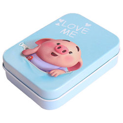 Creative Cartoon Tinplate Box Desktop Iron Storage Box Organizing Storage Box Rectangular Jewelry Cosmetic Box