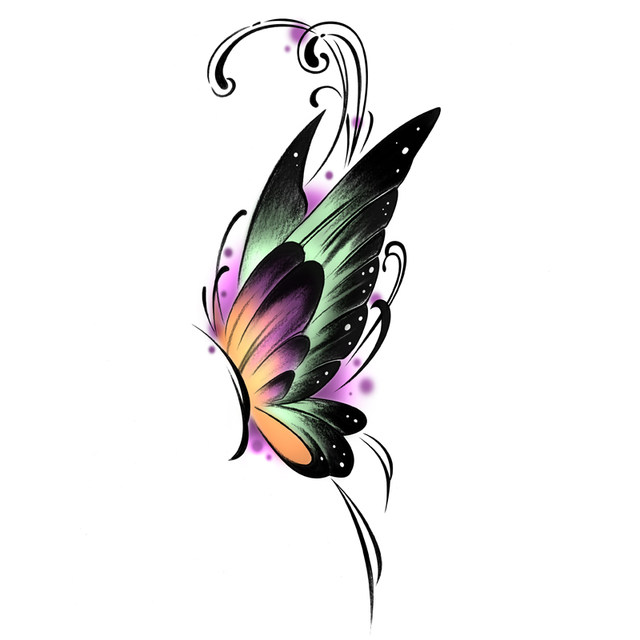 Butterfly flower cover scar sexy chest tattoo sticker