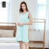 Zhifeng Modal đồ ngủ phụ nữ mùa hè sợi tre gợi cảm dây đeo váy ngủ rộng kích thước lớn váy phụ nữ mang thai dịch vụ nhà - Bộ Pajama Bộ Pajama