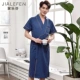 Áo ngủ nam mùa hè ngắn tay cotton mỏng phần lỏng lẻo XL màu đơn sắc Áo choàng tắm kiểu Nhật