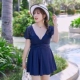 Đồ bơi cỡ lớn nữ béo mm200 kg đã mỏng che bụng lỏng góc phẳng ngực lớn tập hợp thép tấm áo tắm suối nước nóng - Bộ đồ bơi One Piece