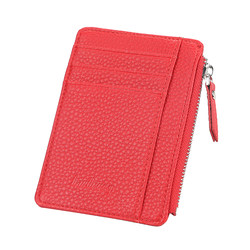 ຜູ້ຖືບັດຂອງແມ່ຍິງ ultra-thin compact mini card holder's driver's license case leather men's zipper wallet integrated bank card holder