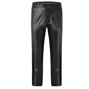 ພາກຮຽນ spring ແລະ summer ບາງໆລົດຈັກຫນັງ pants ຜູ້ຊາຍວ່າງ elastic waterproof PU ອາຍຸກາງແລະຜູ້ສູງອາຍຸຊື່ແອວສູງເລິກຕັນ breathable ຊັ້ນດຽວ