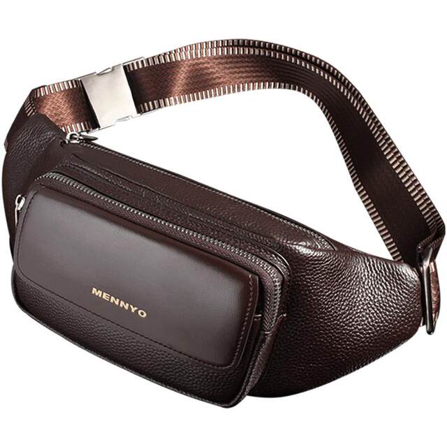 MENNYO Mannu men's casual cowhide shoulder bag waist bag