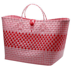 Environmentally friendly shopping basket plastic woven hand basket storage bag imitation rattan large basket storage basket home decoration hanging basket