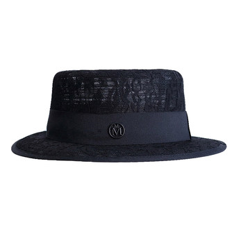 European and American Style Lace Mesh Socialite Style Black Hat Fashionable and Elegant Vacation Sun Hat for Women Summer Trend