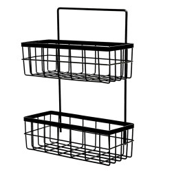 Kitchen iron wall-mounted storage wall storage basket bathroom bathroom punch-free hanging basket dormitory artifact storage rack