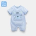Baby Onesies Summer Thin Tay áo ngắn Hare Baby Summer 6 Sơ sinh 3 tháng Cotton Quần áo trẻ em Nam - Áo liền quần bộ body suit Áo liền quần