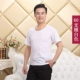 Aoweiwei áo sơ mi cotton trung niên áo len nam mùa hè rộng rãi áo cotton cotton cổ tròn tay ngắn